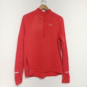 Nike Men's Red Long Sleeve Half Zip